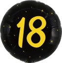 FÓLIOVÝ BALÓN, čierny, okrúhly, k 18. narodeninám