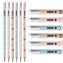 6x TROJUHOLNÍKOVÁ CERUŽKA S GUMA HB BB GIRLS Interprint