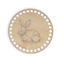 BSZ729-E Podstavec košíka - gravírovanie, kruh 15 cm - králik