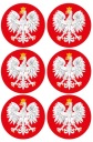 NÁLEPKA znak orla okrúhla 6 ks