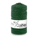 ColiNea pletená makramé šnúrka, 100% bavlna, 3mm 100m, topánka. zelená