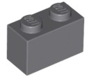LEGO BEAM 1X2 TMAVO SIVÁ Č. 3004 ZA 2 KUSY