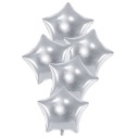 Strieborné balóny s hviezdičkami na narodeniny, fóliové dekorácie, 48cm, 5 kusov