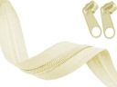 Zips páska 5mm špirálový zips KRÉMOVÝ 1m + 2 zipsy