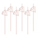 ROSE GOLD papierové slamky hen party 6 ks