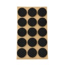 Protišmykové plstené podložky pod nábytok, stoličky, čierne, priemer 30mm, 15 ks