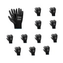 Pracovné rukavice PoliBlack 9/L, balenie 12 párov