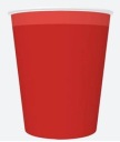 JEDNOFAREBNÝ ČERVENÝ PAPIEROVÝ POHÁR 250 ML 8 KS