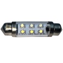 trubicová žiarovka 6 LED 10x42 mm c10w biela 24v 42mm