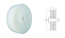 Rovný plastový valček bez ložísk, priemer 100 mm, priemer 15