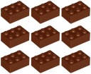 LEGO 3002 BRICK 2x3 hnedá (18g) 9 ks.