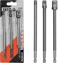 YATO HEX ADAPTÉRY NA ZÁSUVKY 1/4 3/8 1/2 15cm 3ks