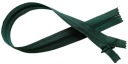 40 cm krytý špirálový zips, nerozoberateľný, fľaškovozelený