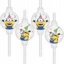 Papierové slamky Minions 4 kusy Narodeninové