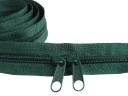 Špirálová páska na zips 5 mm zips na meter ZELENÁ 1 meter + 2 zipsy