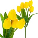 TULIPÁNOVÁ VEĽKÁ KYTICA TULIPÁNOV X5 UMELÝCH KVETOV TULIPÁNY V ŽLTEJ KYTICI