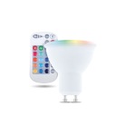 LED žiarovka GU10, farebná RGB + teplá 5W, s diaľkovým ovládaním