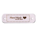 Etiketa z ekokože HANDMADE LOVE, biela 1165