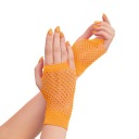 Neónovo oranžové sieťované rukavice, 11 cm