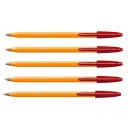 BIC Orange Red 0,8 mm guľôčkové pero 5 ks