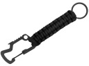 PRSTEŇ NA KĽÚČENKU DOMINATOR PARACORD CRABINER, ČIERNA