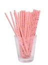 Papierové narodeninové slamky PINK GOLD STARS