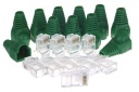 RJ45 internetová zástrčka so zeleným krytom, 10 kusov