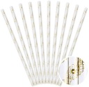 papierové slamky zlaté KVETY dekorácia SET 19,5 cm LUX