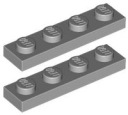LEGO tanier 1x4 svetlosivá (3710/4211445) x2