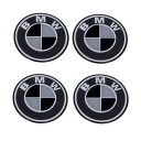 60 mm emblémy BMW pre kryty kolies, čierne, 6 cm