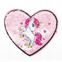 Nášivka HEART Pony Unicorn Flitr, obojstranná