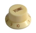 Gitarový gombík v štýle Strat, starý biely „TONE“