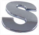 M3G45 ZNAK PÍSMENO CHROMOVANÉ PÍSMENO S S VEĽKÉ 5,6CM 87229