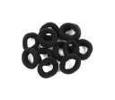 Donegal Mäkké, pružné, čierne gumičky do vlasov, priemer 3 cm, 12 kusov