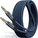 KÁBEL AUDIO MINI KONEKTOR 3,5 MM AUX KÁBEL DLHÝ PEVNÝ VYZTUŽENÝ NYLON 1,5 m