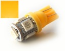 LED T10 W5W 5 x 5050 SMD oranžová