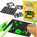 KREATÍVNA MAGICKÁ FLUO LIGHT MAĽOVACIA TABUĽA UV ŽIARENÝ TEXT