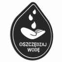 Nálepka na zrkadlo - Šetrite vodu, 10x12 čierna