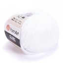 YARNART JEANS PRIADZA 62 OPTICKÁ BIELA ​​50 gr 160 m