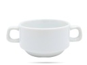 Biely džbán na bujón, 300 ml, s rúčkami, stohovateľný PORCELANA BOGUCICE