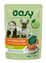 Oasy Strips Adult mokré krmivo pre psov losos 100g