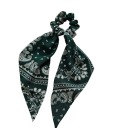 Gumička do vlasov, gumičky, šatka, froté mašľa, zelená rocková country, dlhá