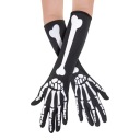 Dlhé rukavice Bones black and white halloween