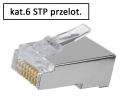 RJ45/8P8C Zástrčka STP cat.6, krútená dvojlinka, drôt/lanko AWG24-26, priechodná, 10 ks.