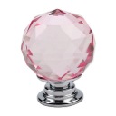 KRIŠTÁĽOVÝ NÁBYTOK Úchytka 30mm RUŽOVÝ CRYSTAL glamour