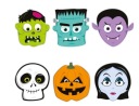 Dekorácia papierových masiek HALLOWEEN MONSTER 6 ks