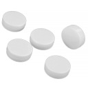 5x plastová hrkálka na hračky maskota, okrúhla, PLOCHÁ, 18x9 mm