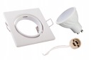 Sada hranatého svietidla bielej farby + objímka GU10 8W Cold + GU10