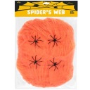 PAVUČNÁ SIEŤ NA HALLOWEENSKÉ WEBOVÉ DEKORÁCIE UMELÝ ORANŽOVÝ + PAVÚKY 200G