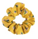Gumička do vlasov Scrunchies, žltá, s kvetmi, gumička, gumička